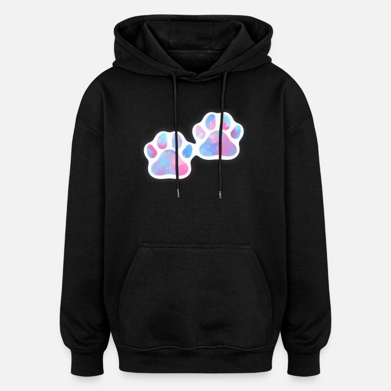Hundepfoten Galaxy - Oversized Unisex Hoodie - Schwarz