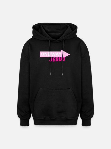 One Way Jesus Arrow - Oversized Unisex Hoodie - black