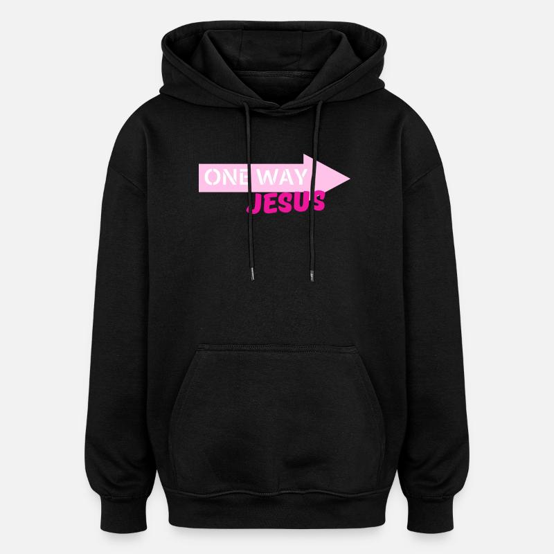 Flèche de Jésus à sens unique - Sweat à capuche oversize unisexe - noir