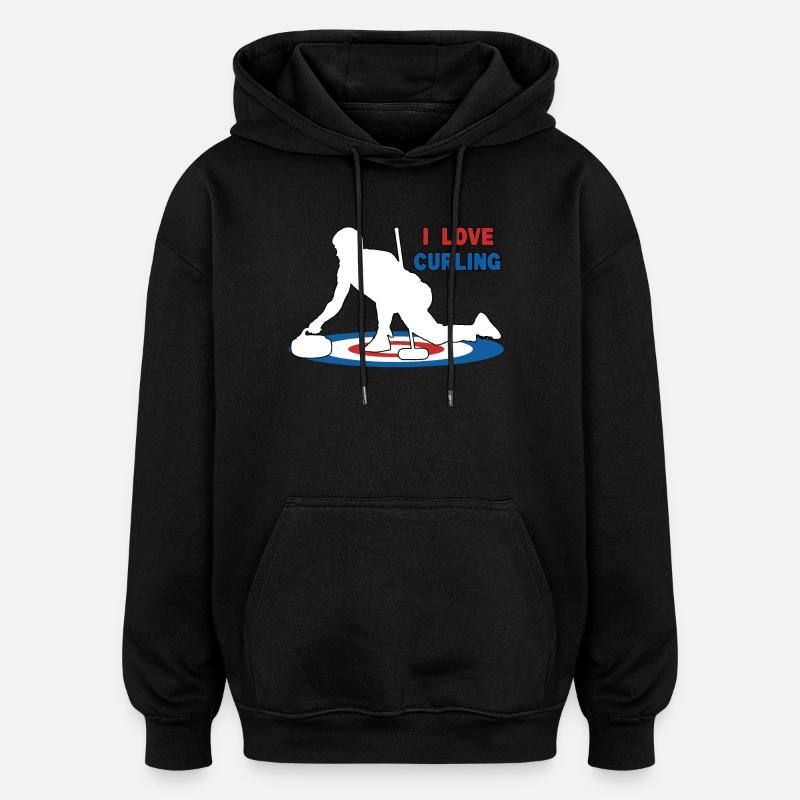 Ich liebe Curling - Oversized Unisex Hoodie - Schwarz