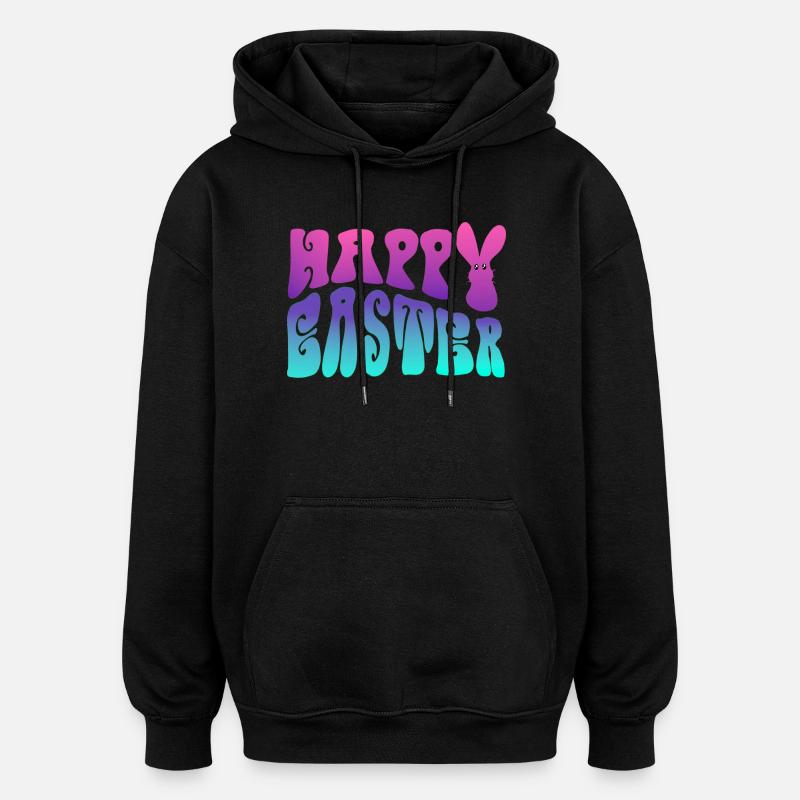 Lettrage de Pâques - Sweat à capuche oversize unisexe - noir