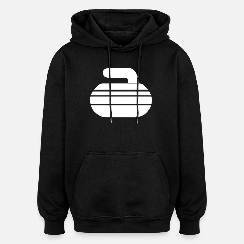 Pierre de curling - Sweat à capuche oversize unisexe - noir