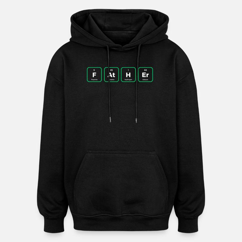 Father - Periodic table, original design - Oversized Unisex Hoodie - black