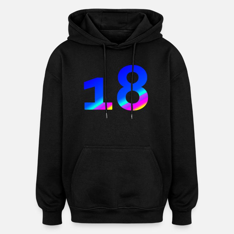 verschenken, 18 blauton mit Farbverlauf - Oversized Unisex Hoodie - Schwarz