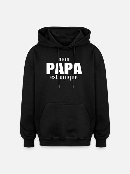 My dad is unique - Oversized Unisex Hoodie - black