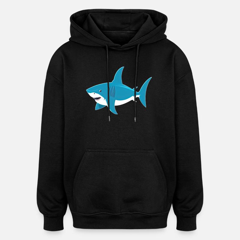 Requin - Sweat à capuche oversize unisexe - noir