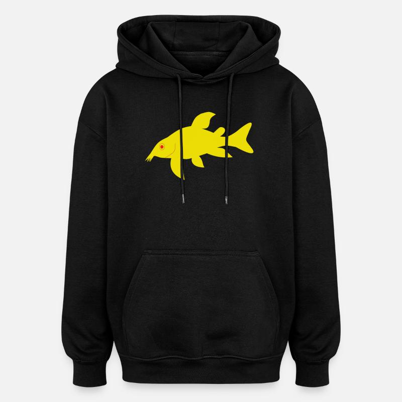 Rote und gelbe Panzerwelse - Oversized Unisex Hoodie - Schwarz