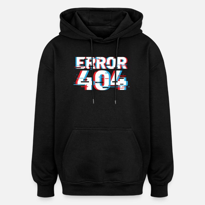 Error 404 Glitch - Oversized Unisex Hoodie - black