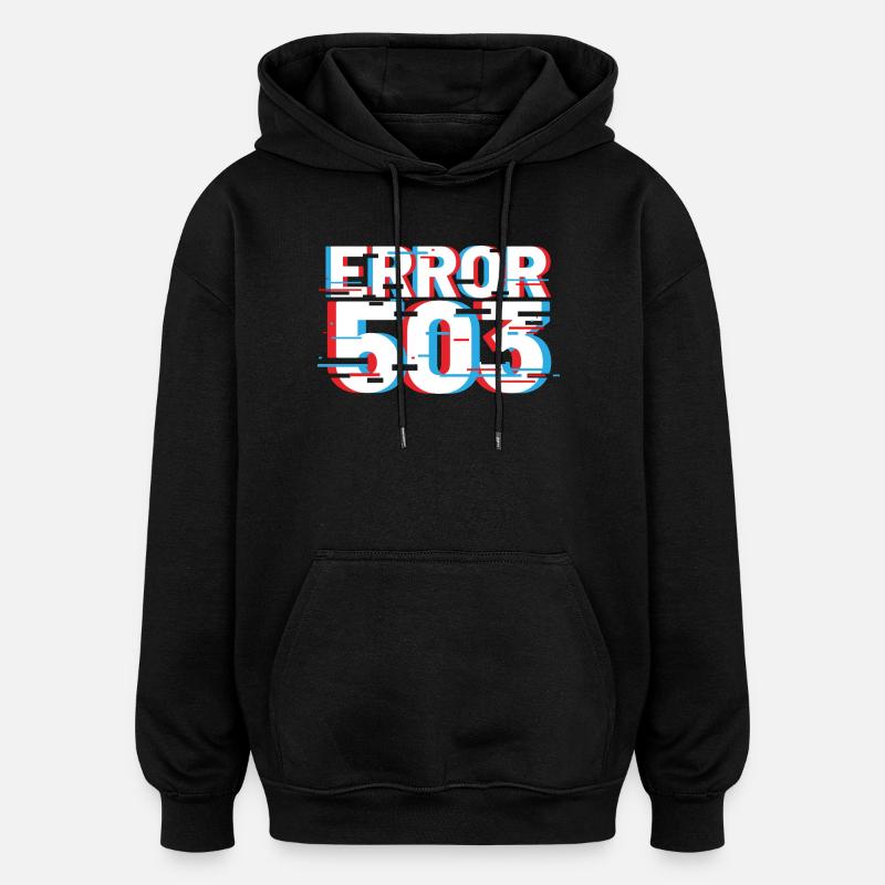 Erreur 503 Glitch - Sweat à capuche oversize unisexe - noir