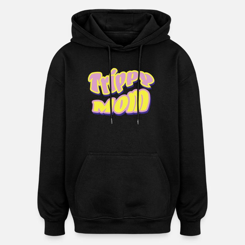 Trippy Mom Rock Psychédélique - Sweat à capuche oversize unisexe - noir