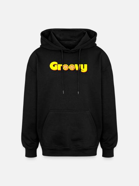 Groovy 70s Flower Blossom - Oversized Unisex Hoodie - black