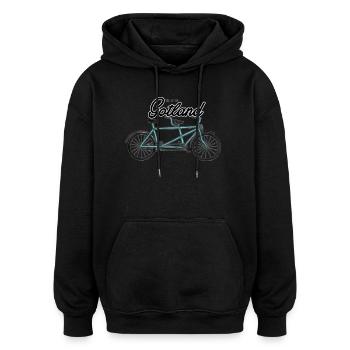 Das ist Gotland - Tandem Bike - Oversized Unisex Hoodie - Schwarz - Vorne - Noah (186cm)