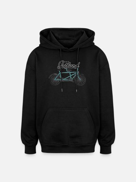 C’est Gotland - Vélo tandem - Sweat à capuche oversize unisexe - noir