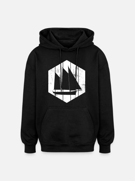 Sailboat - Oversized Unisex Hoodie - black