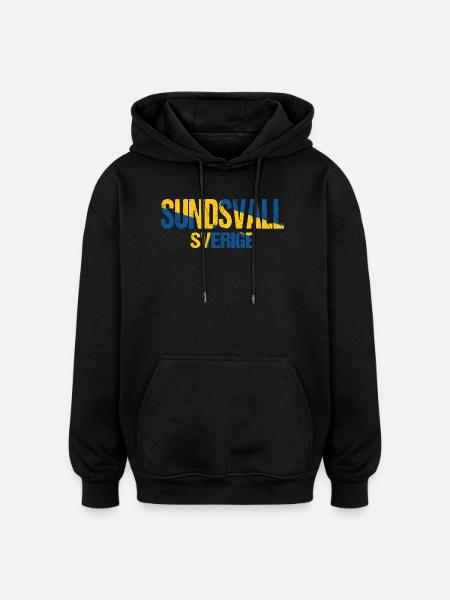 Sundsvall Servige - Oversized Unisex Hoodie - Schwarz