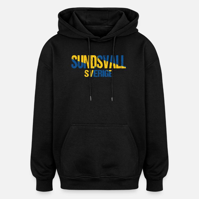 Sundsvall Servige - Oversized Unisex Hoodie - Schwarz