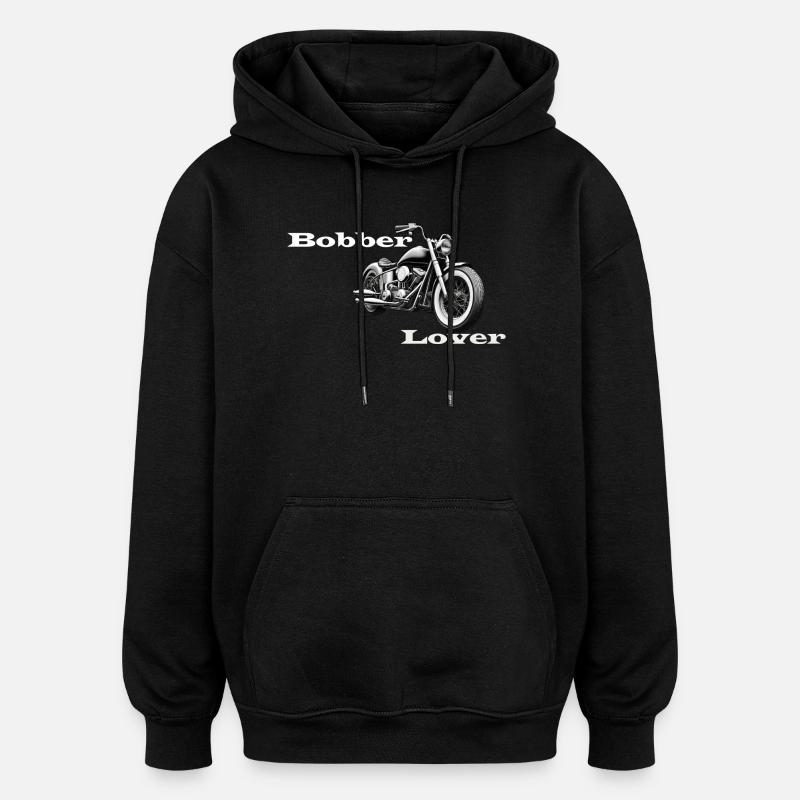 Bobber Lover blanc - Sweat à capuche oversize unisexe - noir