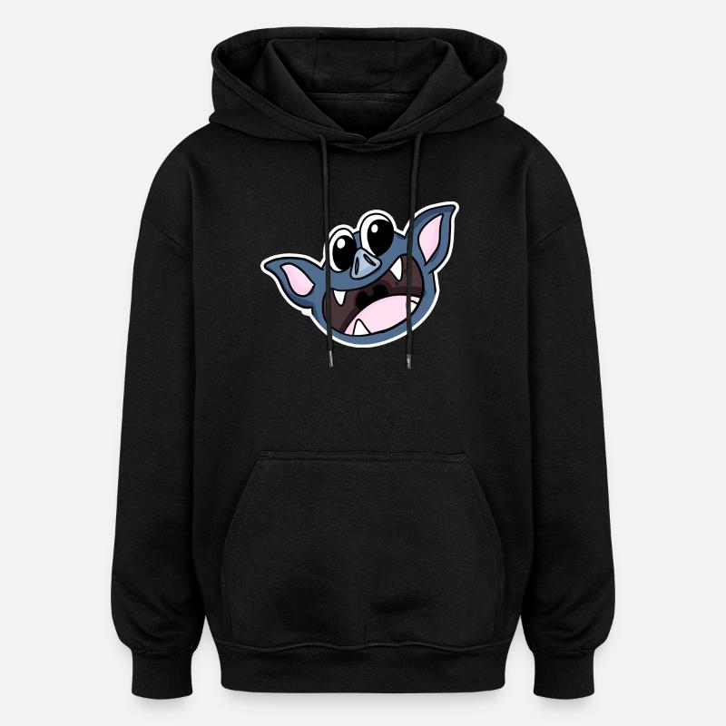 Bat head - Oversized Unisex Hoodie - black