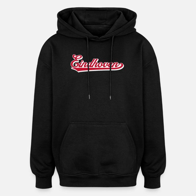 Eindhoven Script City Logo - Sweat à capuche oversize unisexe - noir