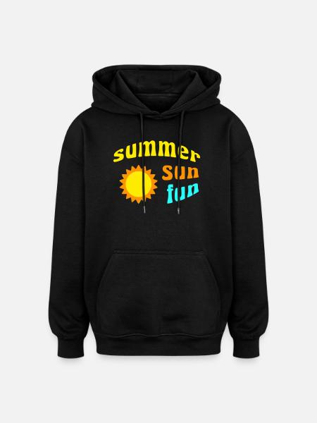 Summer Sun Fun - Oversized Unisex Hoodie - black