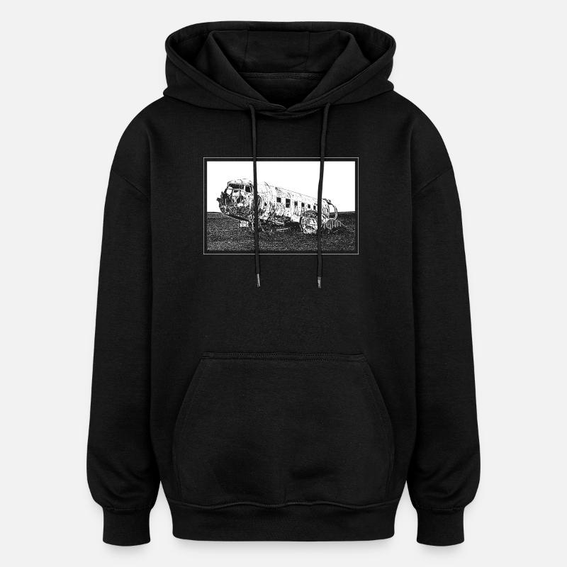 L'épave d'avion - Sweat à capuche oversize unisexe - noir