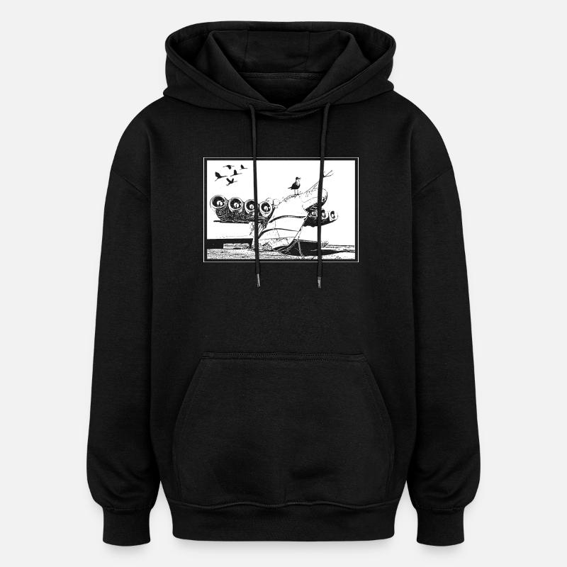 Epave d'avion - Sweat à capuche oversize unisexe - noir