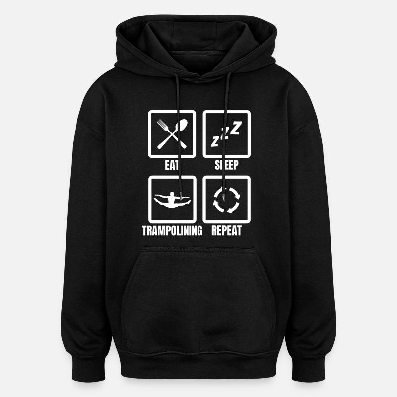 Trampoline Routine - Oversized Unisex Hoodie - black
