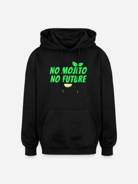 Mojito, Cocktail, Mojito-Fächer, Rum - Oversized Unisex Hoodie - Schwarz