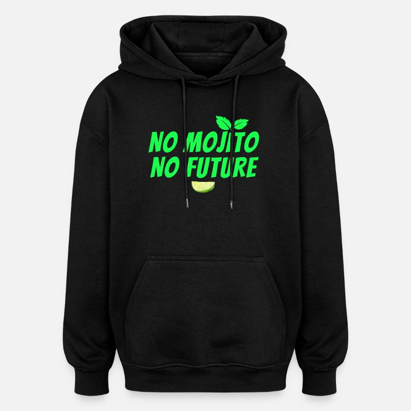Mojito, Cocktail, Mojito-Fächer, Rum - Oversized Unisex Hoodie - Schwarz