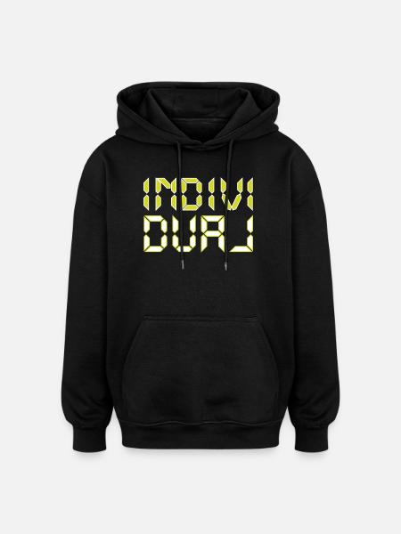 Individual - Neon-Digitalschrift - Oversized Unisex Hoodie - Schwarz