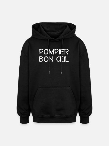 pompier, caserne de pompier, incendie - Sweat à capuche oversize unisexe - noir