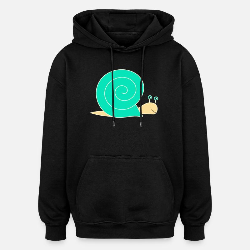 Schnecke - Oversized Unisex Hoodie - Schwarz