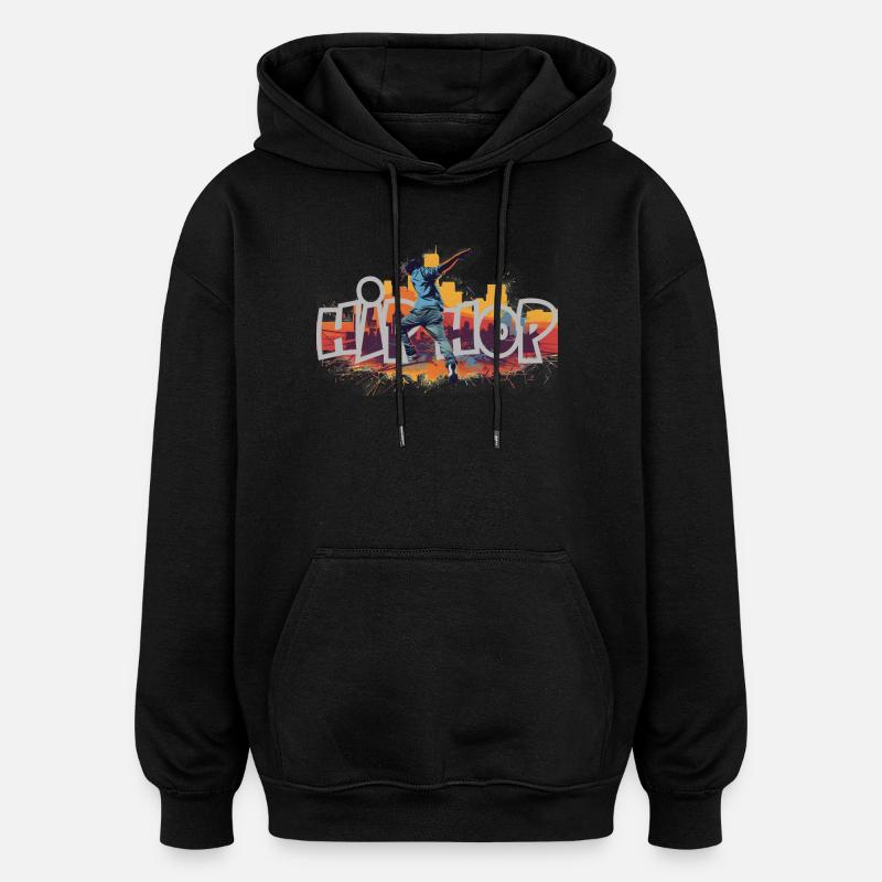 Cadeau Hip Hop Breakdancer - Sweat à capuche oversize unisexe - noir