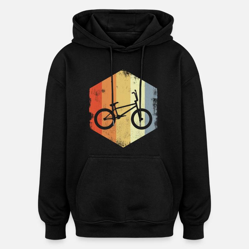 BMX rétro - Sweat à capuche oversize unisexe - noir