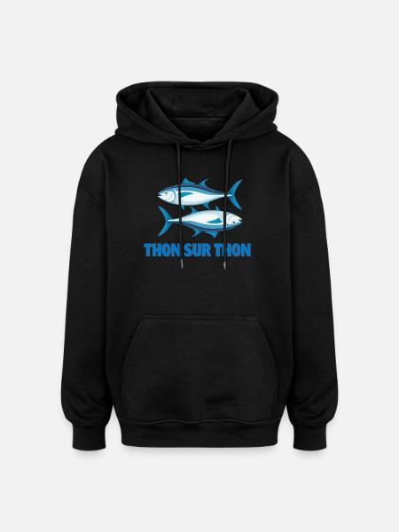 fishing, fisherman, fishing fan - Oversized Unisex Hoodie - black