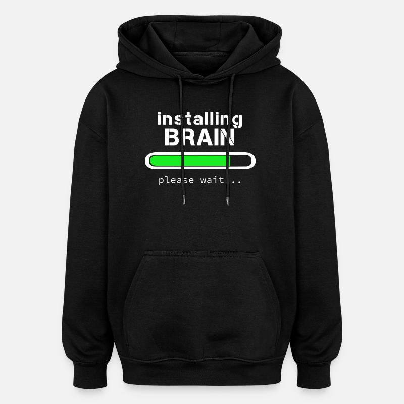 Installation von Brain - Oversized Unisex Hoodie - Schwarz