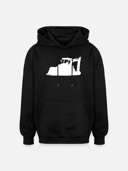 Baggerfahrer und Baugeräteführer Silhouette – - Oversized Unisex Hoodie - Schwarz
