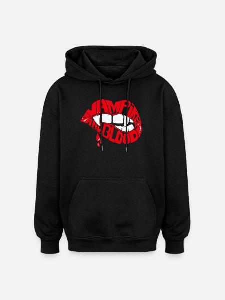Lèvre de vampire - Sweat à capuche oversize unisexe - noir