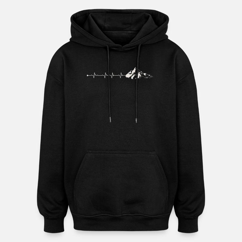 T-shirt Mountain Pulse Adventure - Sweat à capuche oversize unisexe - noir