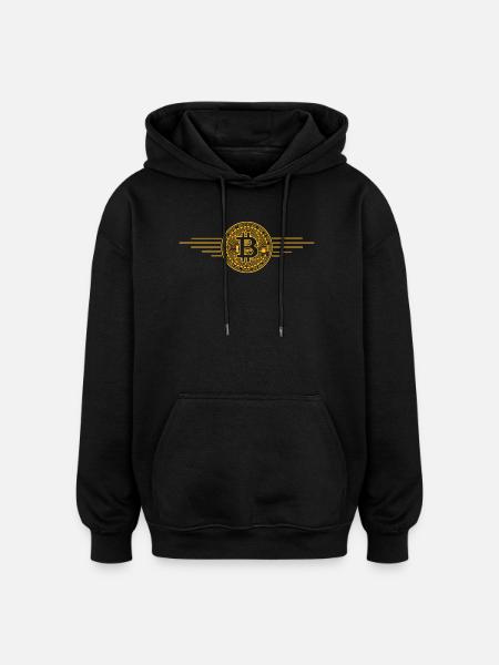 BTC Bitcoin Logo - Oversized Unisex Hoodie - Schwarz