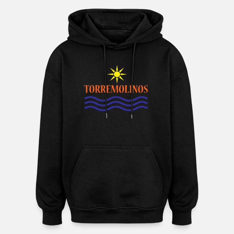 TORREMOLINOS-Eau du Soleil+Texte - Sweat à capuche oversize unisexe - noir