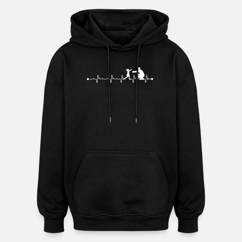 Heartbeat Duel Silhouettes d’arts martiaux - Sweat à capuche oversize unisexe - noir