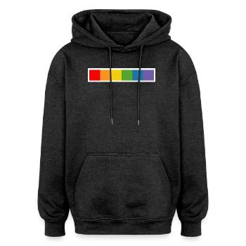 LGBT CSD Shirt rainbow weiss - Oversized Unisex Hoodie - Anthrazit - Vorne - Noah (186cm)