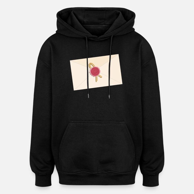 Enveloppe fermée avec sceau - Sweat à capuche oversize unisexe - noir