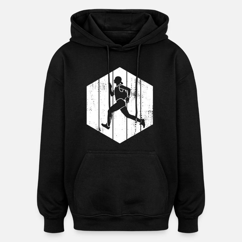 Coureuse - Sweat à capuche oversize unisexe - noir