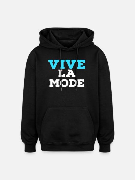 vive la mode - Sweat à capuche oversize unisexe - noir