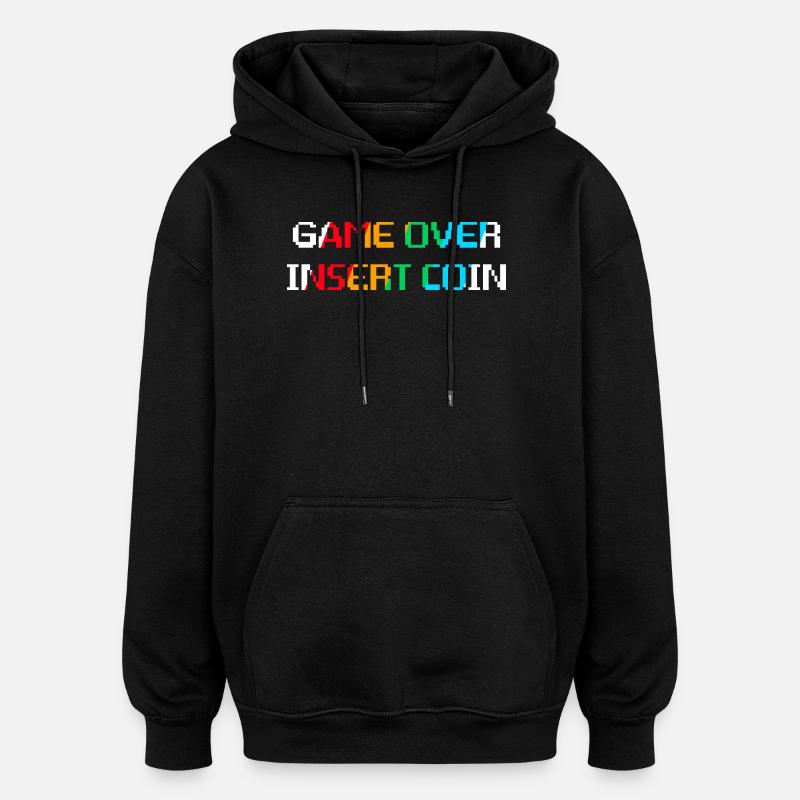 Game Over Münze einwerfen (dunkel) - Oversized Unisex Hoodie - Schwarz
