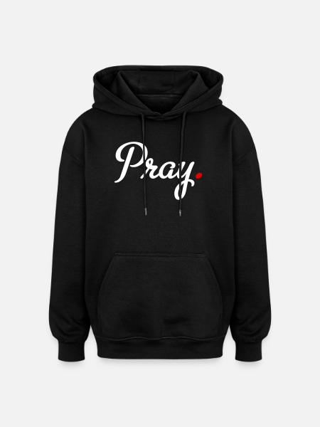 prier - Sweat à capuche oversize unisexe - noir