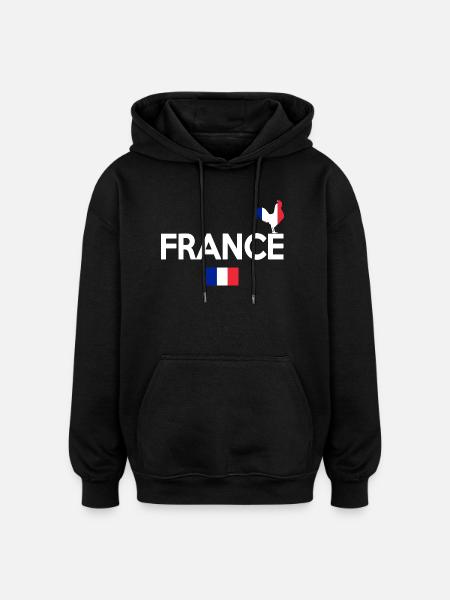 FRANKREICH - Oversized Unisex Hoodie - Schwarz