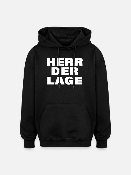 HERR DER LAGE - Oversized Unisex Hoodie - Schwarz